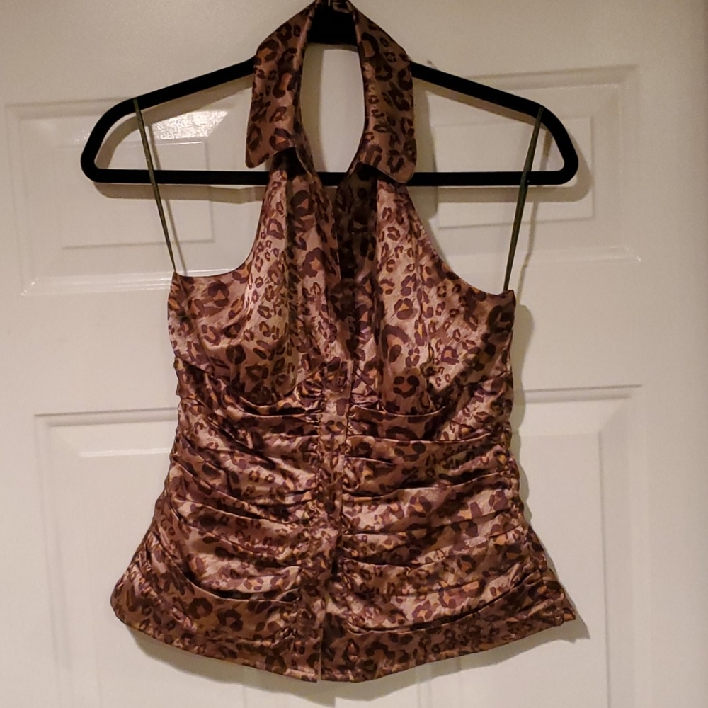 Guess Leopard Halter Top M. C